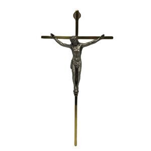 Vintage INRI Brass Jesus Crucifix Christian Religious Cross Hanging Wall Art